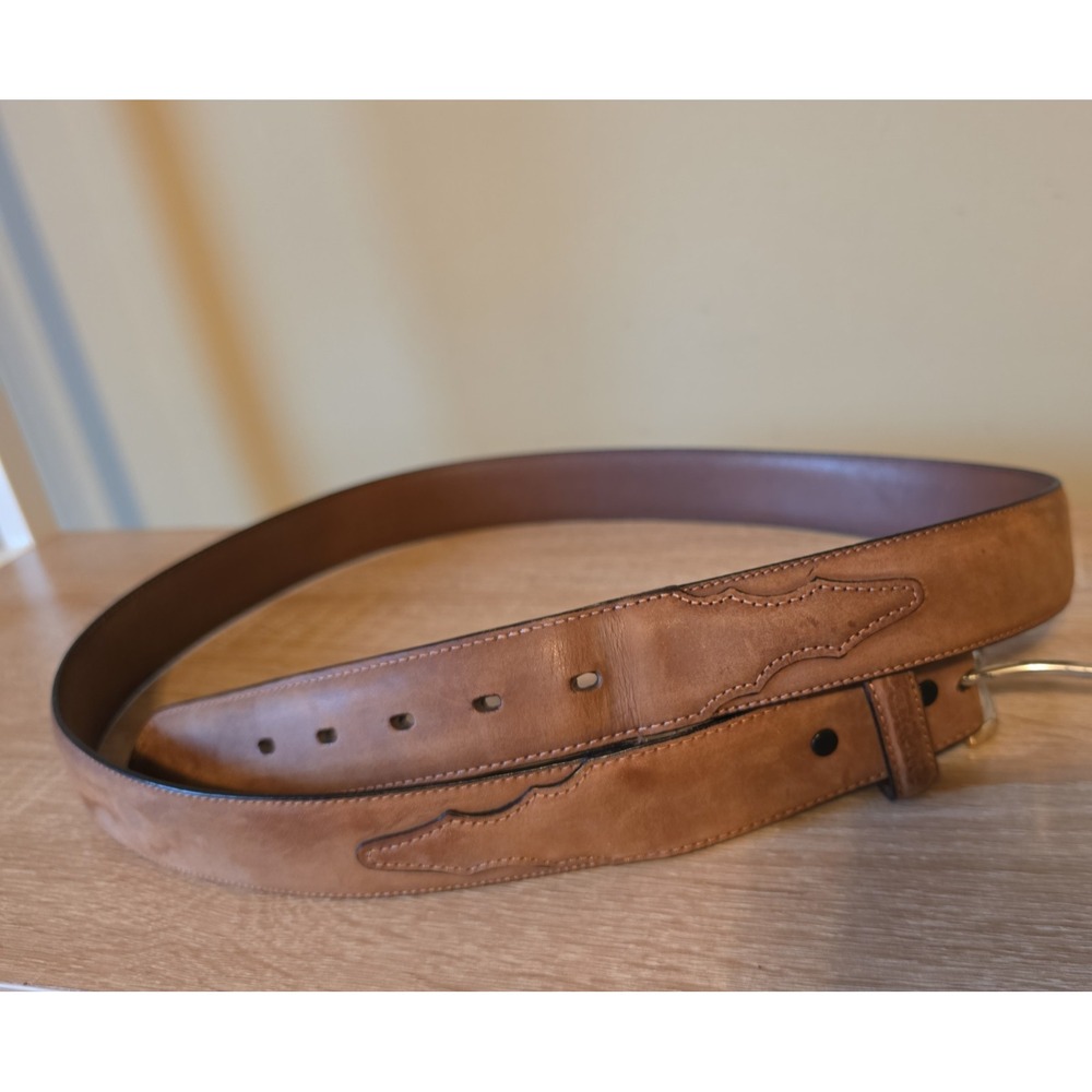 Carhartt Men's Brown Leather Belt – Top Grain – Size 44- Durable Stitching